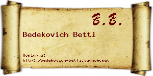 Bedekovich Betti névjegykártya